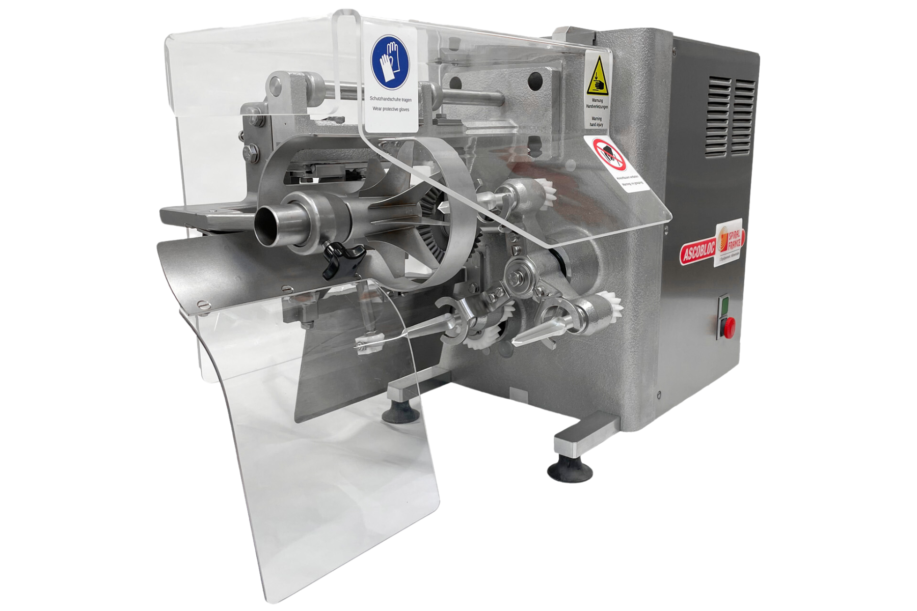 Pèle pommes automatique ascobloc 1 - machine pour peler étrogner et couper en quartiers des pommes, munit de 3 branches portes fruits