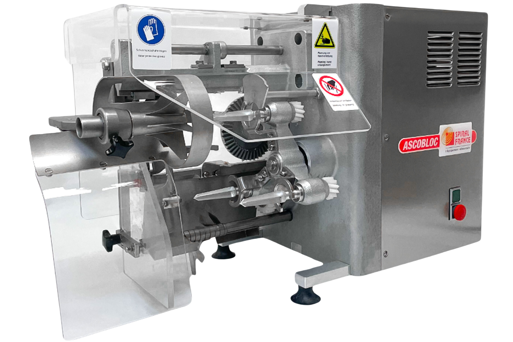 Pèle pommes automatique ascobloc 2 - machine pour peler étrogner et couper en quartiers ou en rondelles des pommes, munit de 3 branches portes fruits