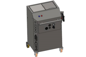 Pulvérisateur à chocolat CHOCODECORATOR. Machine chauffante permettant la dépose ou la pulvérisation du chocolat et du fondant. Possibilité de faire des lignes, rubans et glaçage d'éclair.