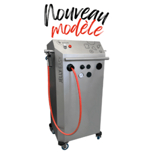 Nappeuse Jelly Easy 1. Machine à napper mobile sur roulette avec un pistolet de pulvérisation.